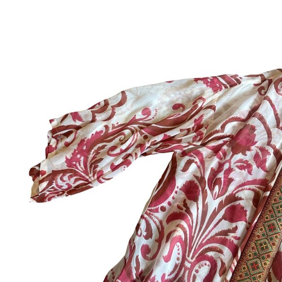 Soft Surroundings Jakarta Open-Front Kimono Chiffon Embroidered Size L/XL Womens - Picture 4 of 11